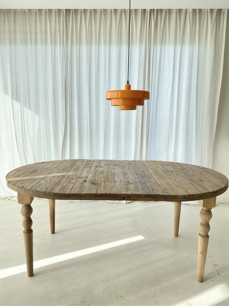 Stół okrągły rozkładany vintage retro design stare drewno rustykalny