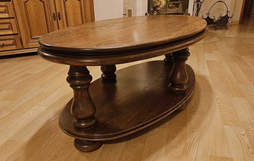 Ława dębowa owalna