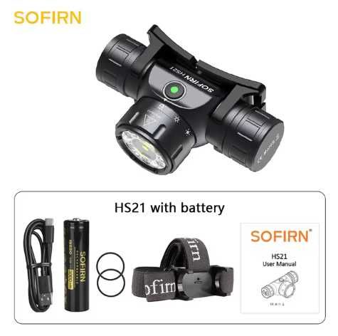 Latarka czołowa SOFIRN HS21 2000lm USB-C + akumulator