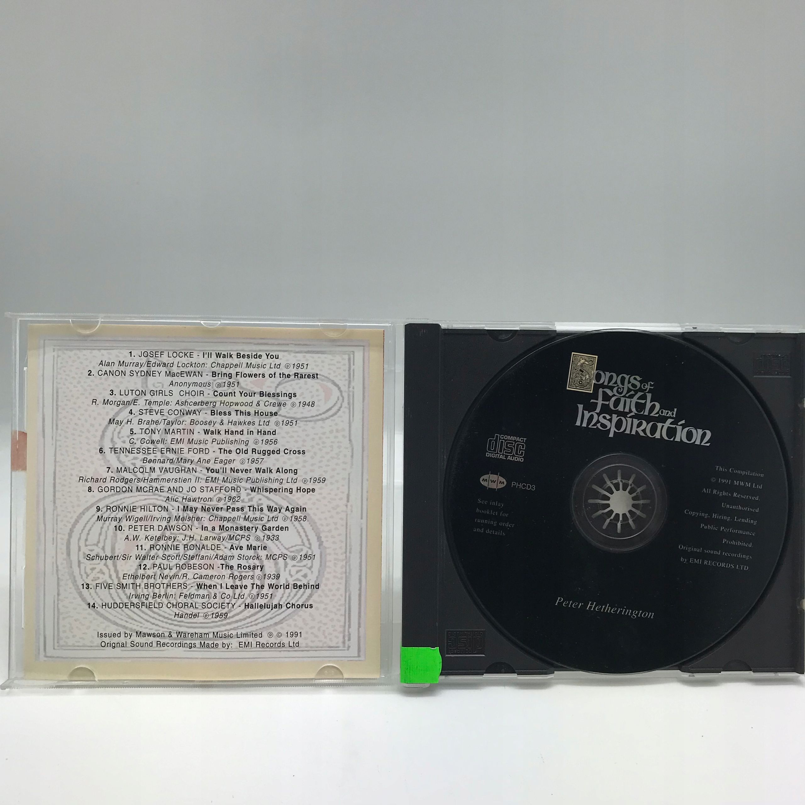 Cd - Peter Hetherington - Songs Of Faith And.