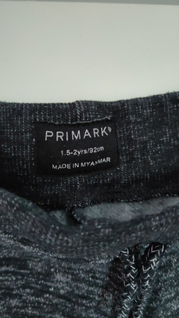 Szare dresowe spodnie Primark, rozmiar 1,5-2 lata