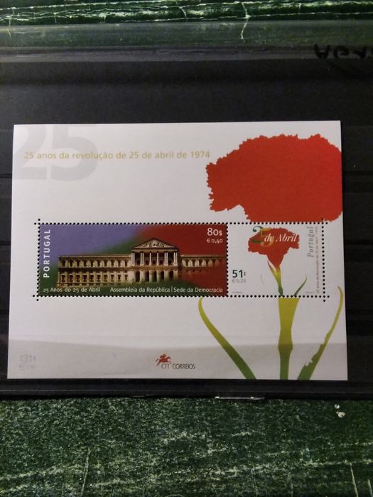 1999 Bloco 25 Anos Da Revolução De 25 Abril 1974 MNH **