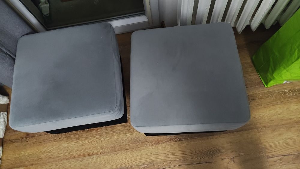 Pufa szara/czarna kwadratowa ok 50x50