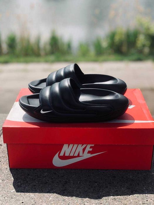 Тапочки Nike Calm Slide женские Dark Black. Стильные подростковые Топ!