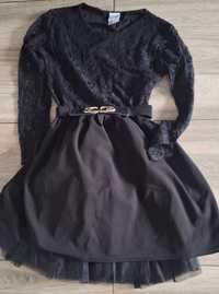 Sukienka 36 mała czarna + pasek i halka