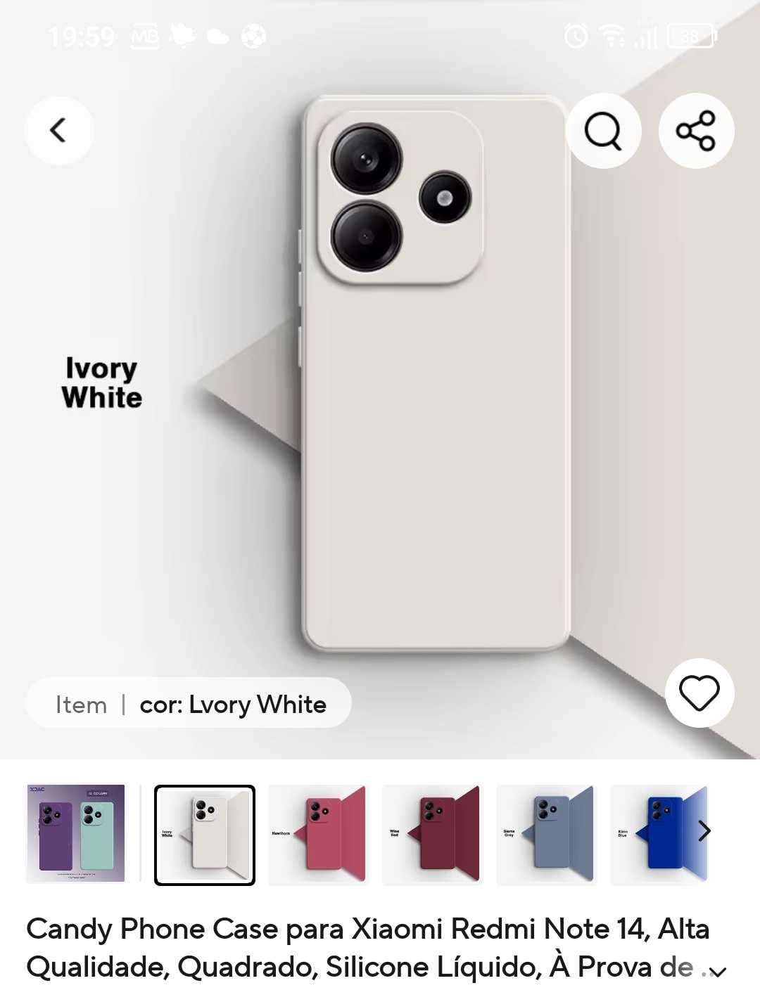Capa telemóvel Cover Xiaomi Redmi Note 14 5G. As duas por 6€