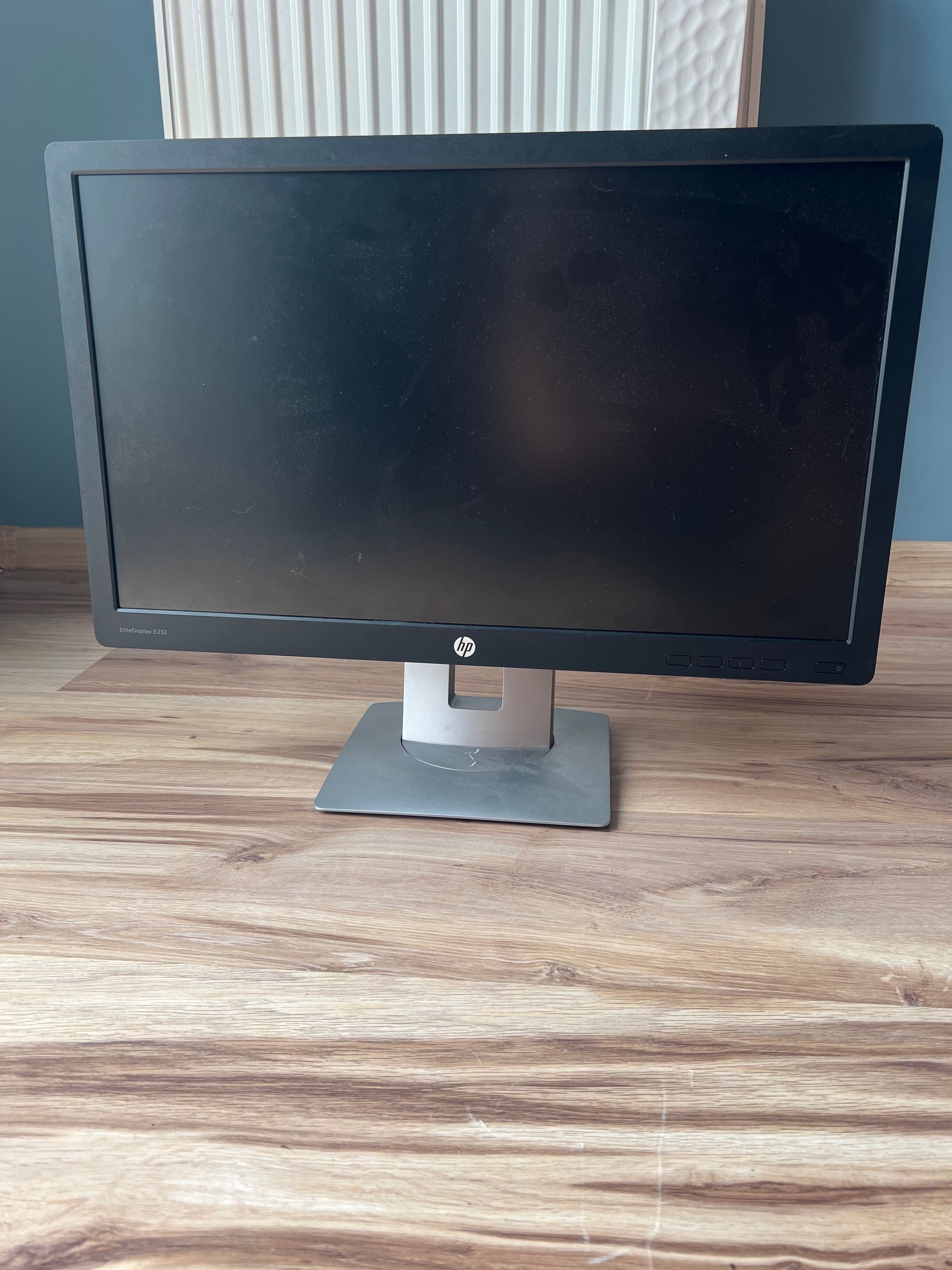 Ekran HP EliteDisplay E232 + kabel display port oraz kabel zasilający