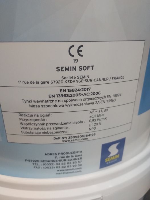 Gotowa gładź polimerowa Semin Soft.