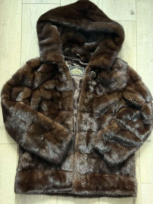 Норкова шуба-трансформер з капюшоном, р. 40