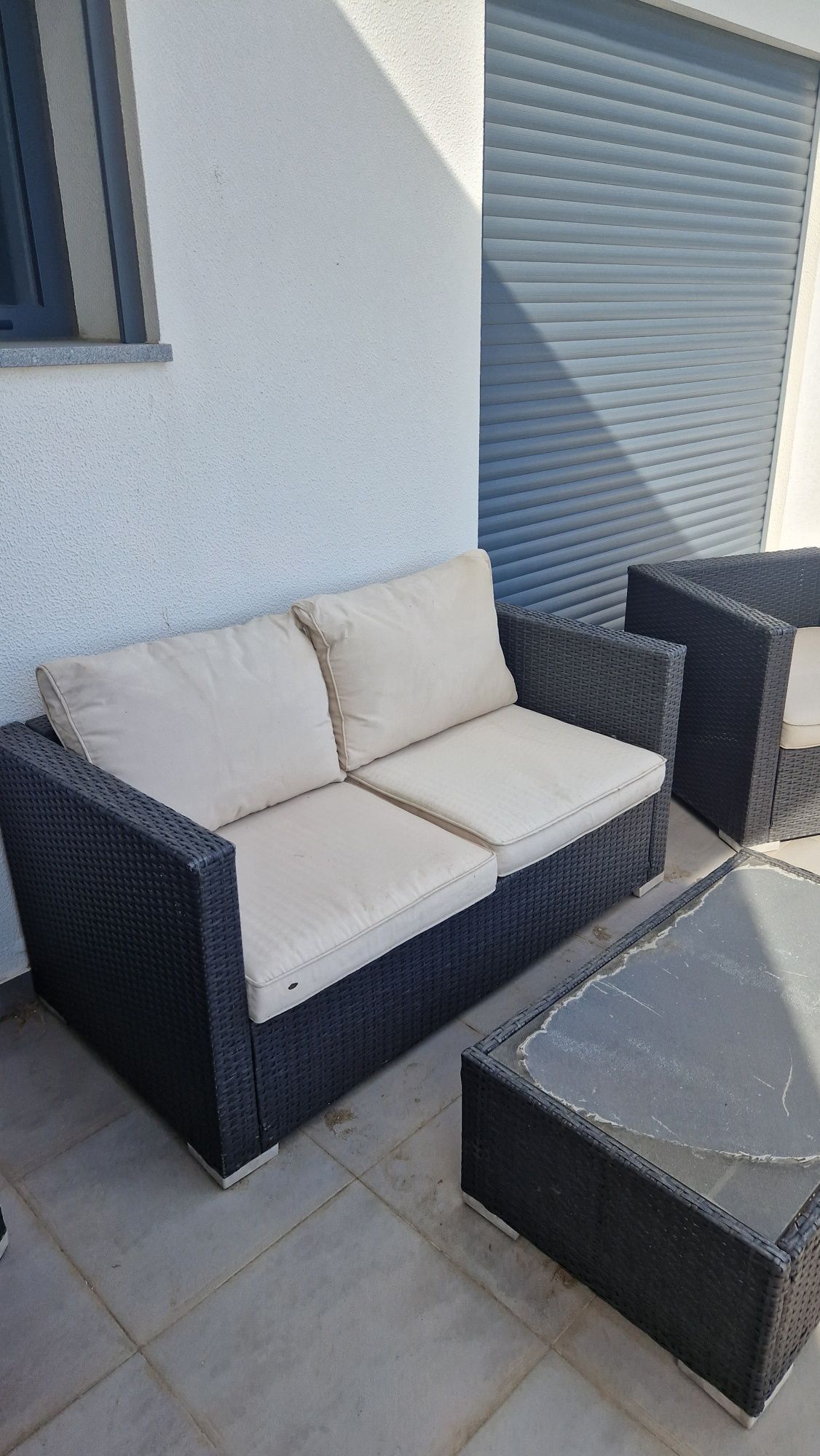 Conjunto de três sofás de exterior