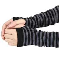 Długie rękawiczki mitenki bez palców paski Nowe