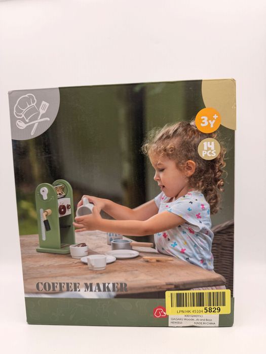 Drewniany zestaw do zabawy w ekspres do kawy z młynkiem