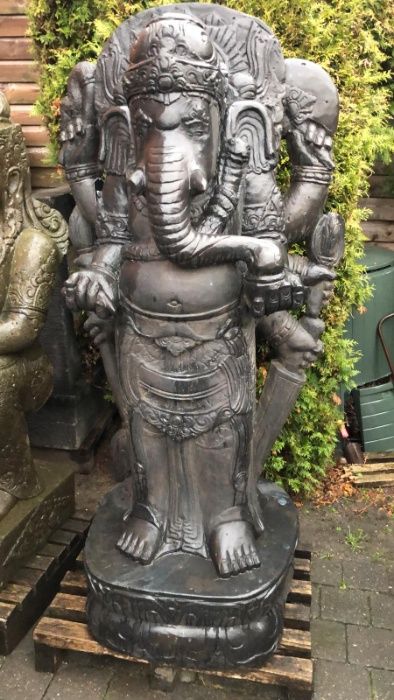 Ganesha H125cm rzeźba z kamienia lawy - Uosabia witalność i żywotność