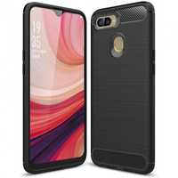 Carbon Case Elastyczne Etui Pokrowiec Oppo A12 / A5S / A7 Czarny