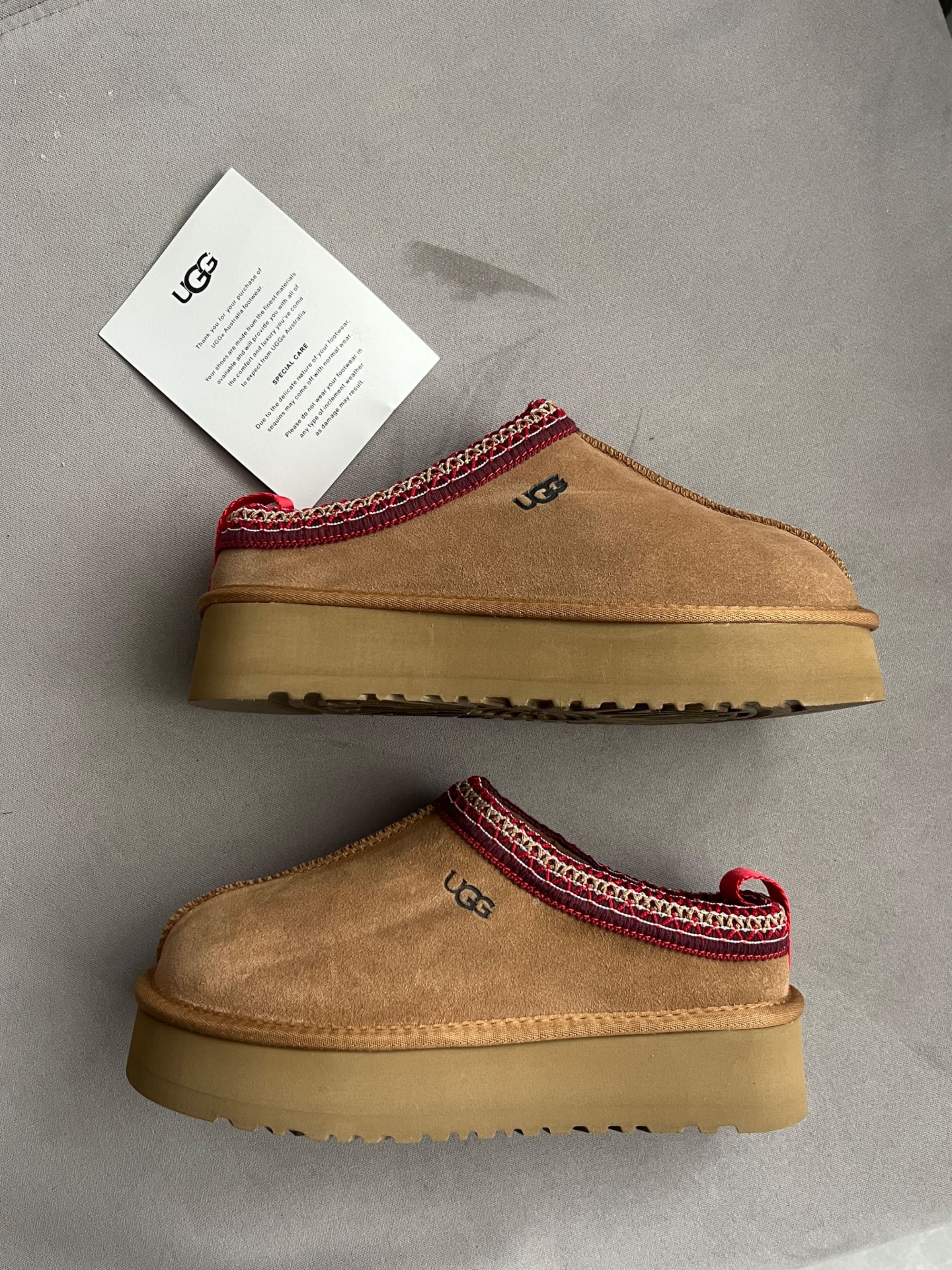 Ugg tazz 38 rozmiar bezowe brązowe z czerwoną