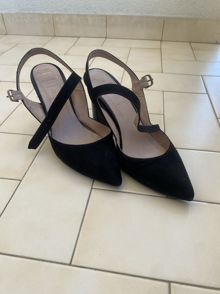 Sapatos preto camurça senhora