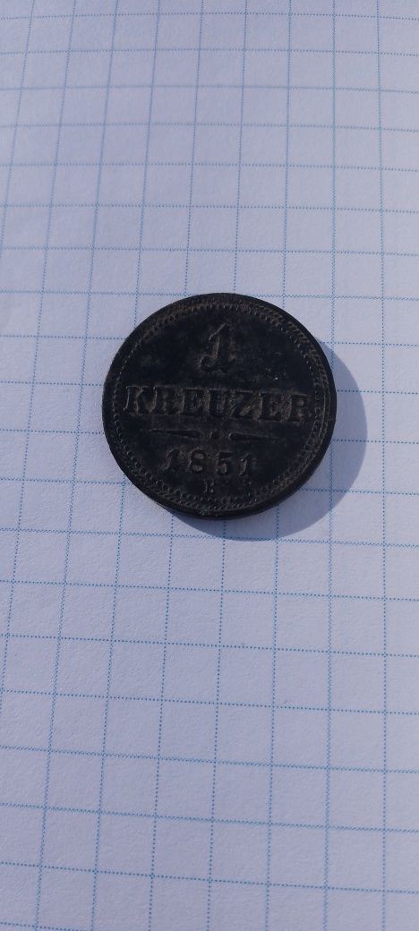 1 крейцер 1851 В