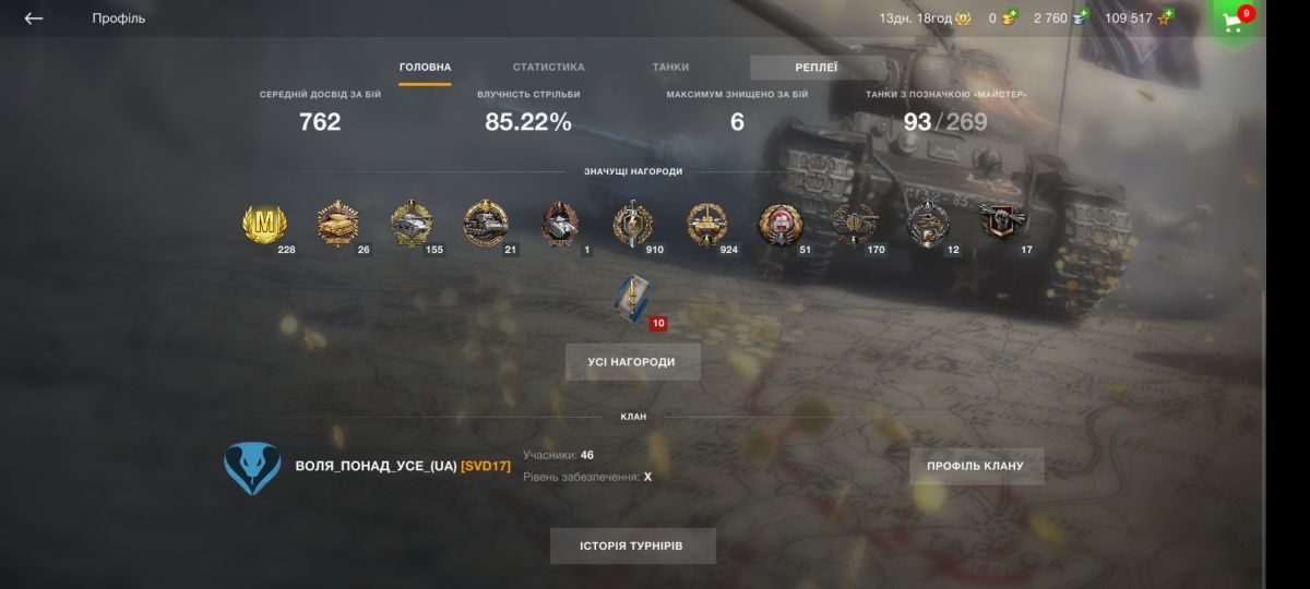 Акаунт WоT Blitz