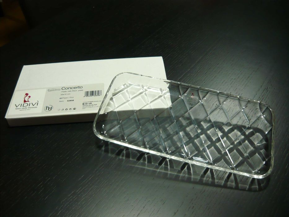 Prato retangular vidro Italiano - Novo