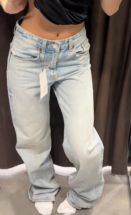 Zara wide leg low rise jeans