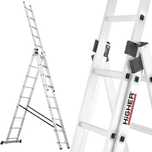 Drabina aluminiowa 3x12 HIGHER, wys robocza 9 m,model na schody,nowa