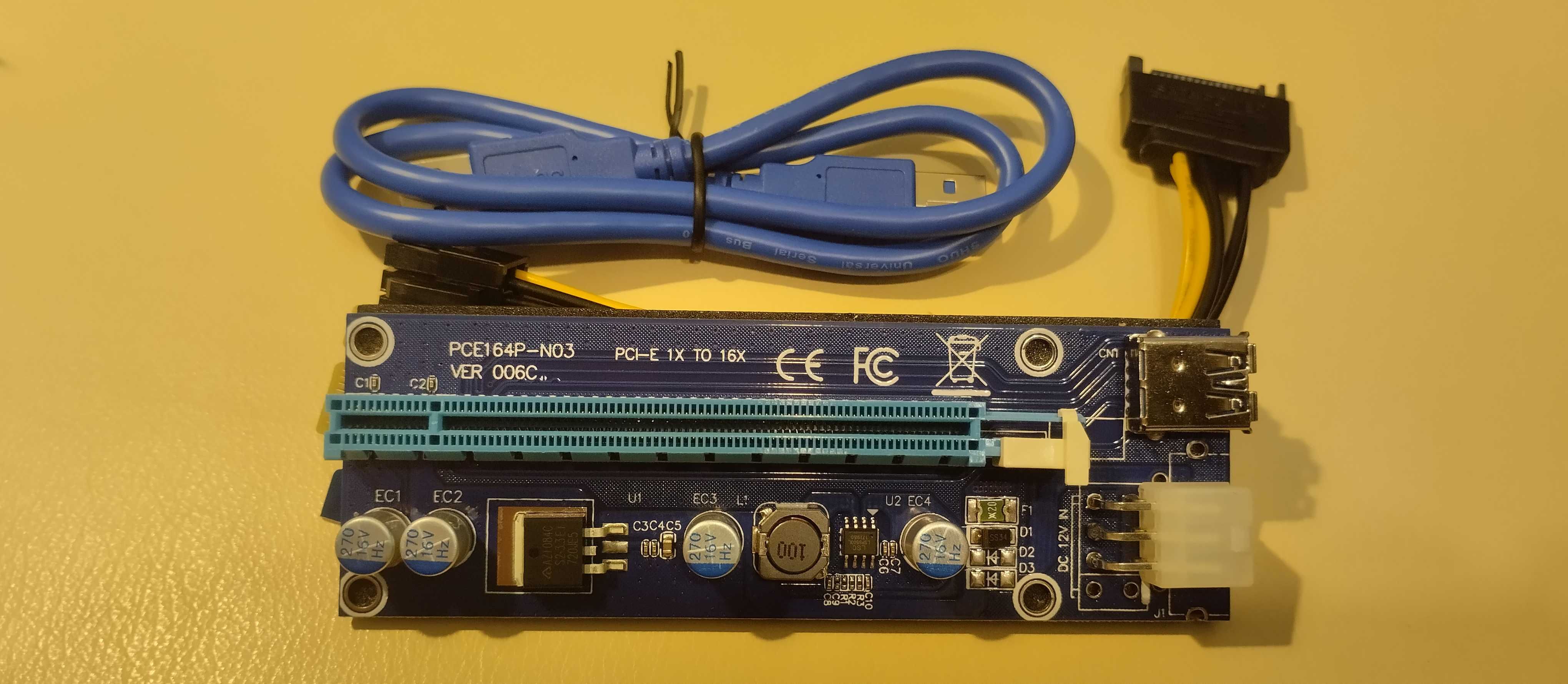 Рaйзер для відеокарти VER 006C. (pci express riser card 1x to 16x)