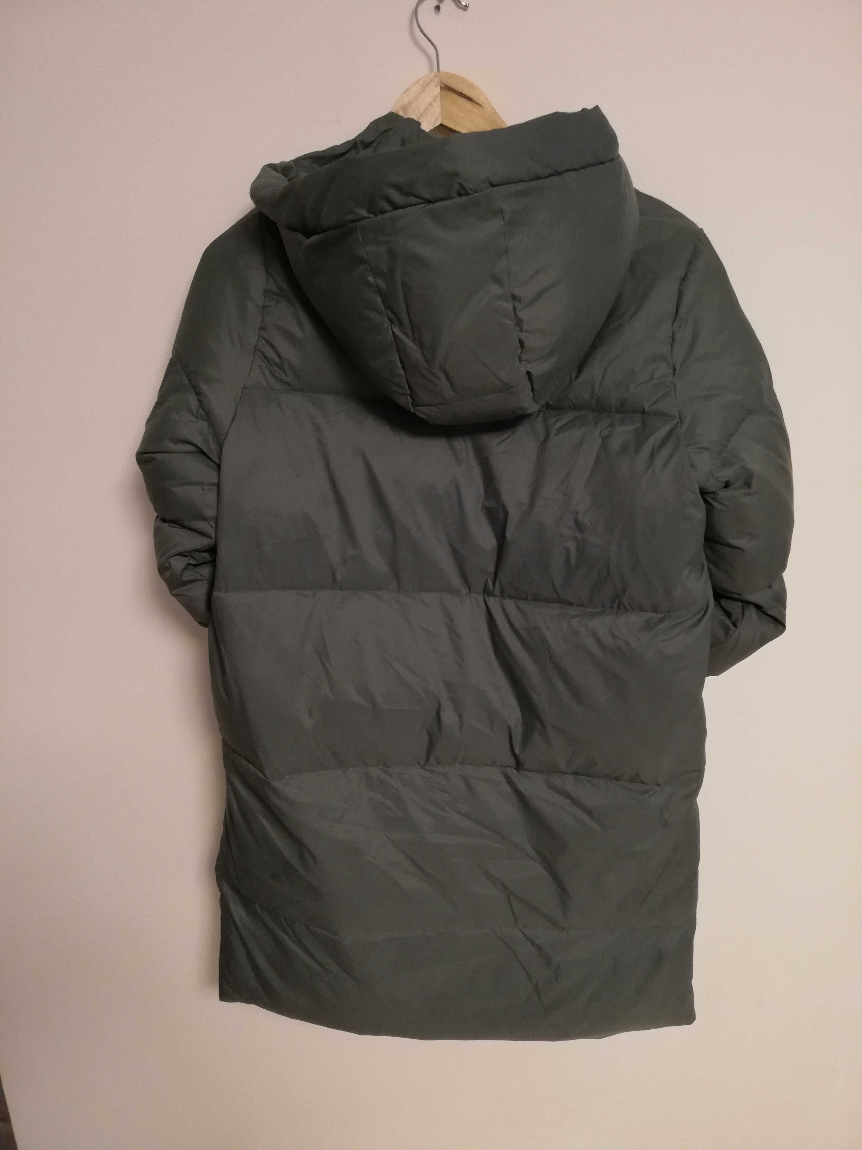 kurtka parka puchowa Zara 152 na wiek 11-12 lat zielona