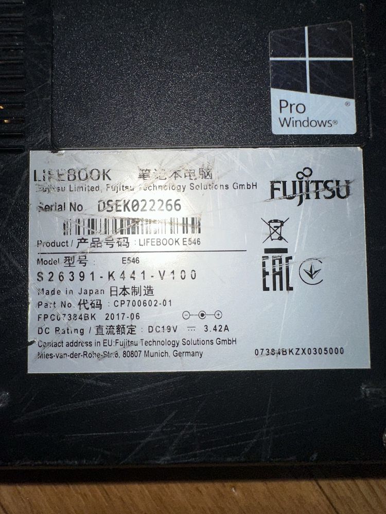 Продам ноутбук Fujitsu E546