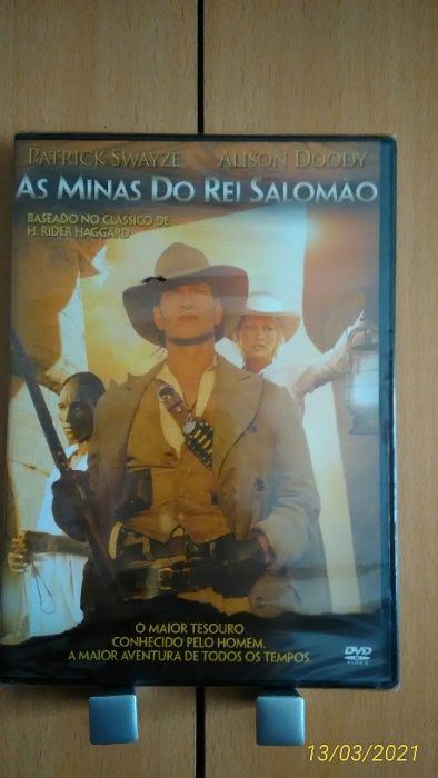 Dvd NOVO As Minas do Rei Salomão Filme Patrick Swayze ENTREGA IMEDIATA