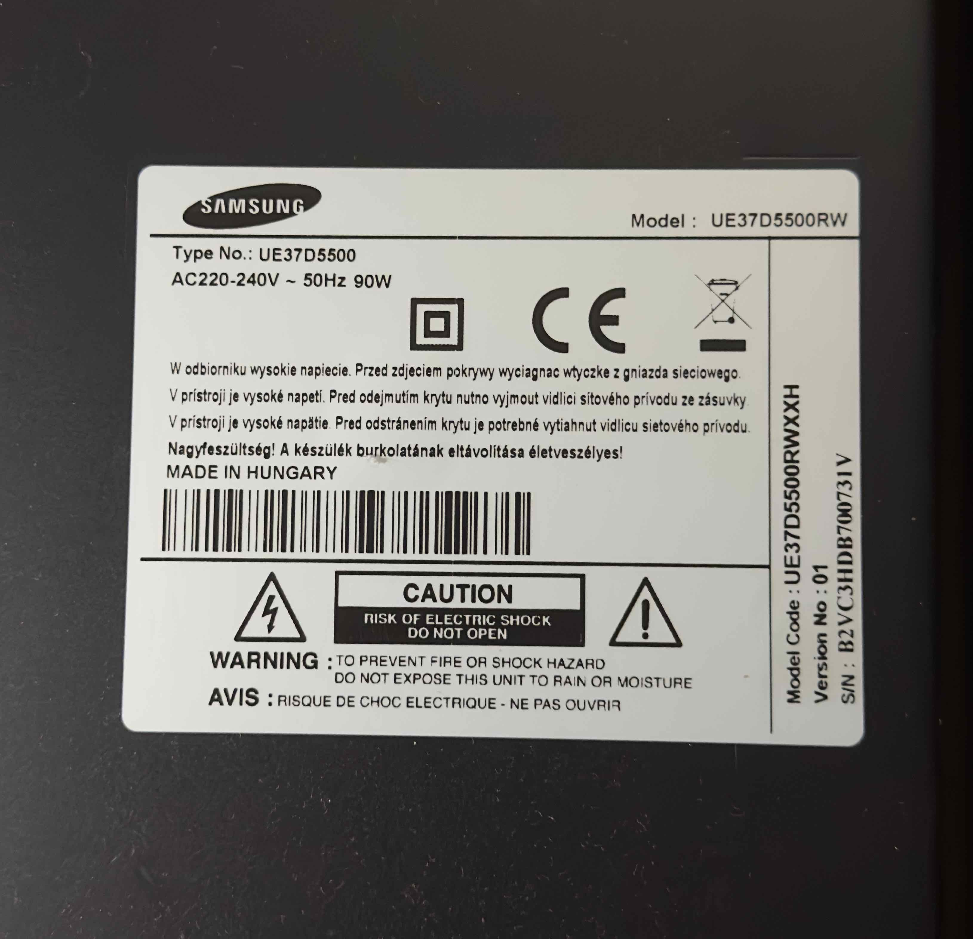 TV Samsung UE37D5500 - USZKODZONY - dawca części