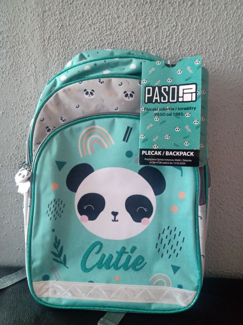 Plecak szkolny Panda NOWY firmy Paso klasa 1-3