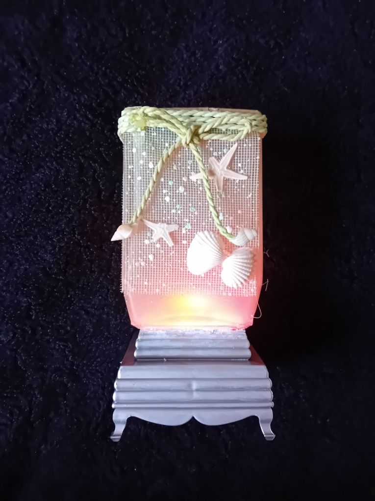 Lampion na świeczki podświetlany zielony