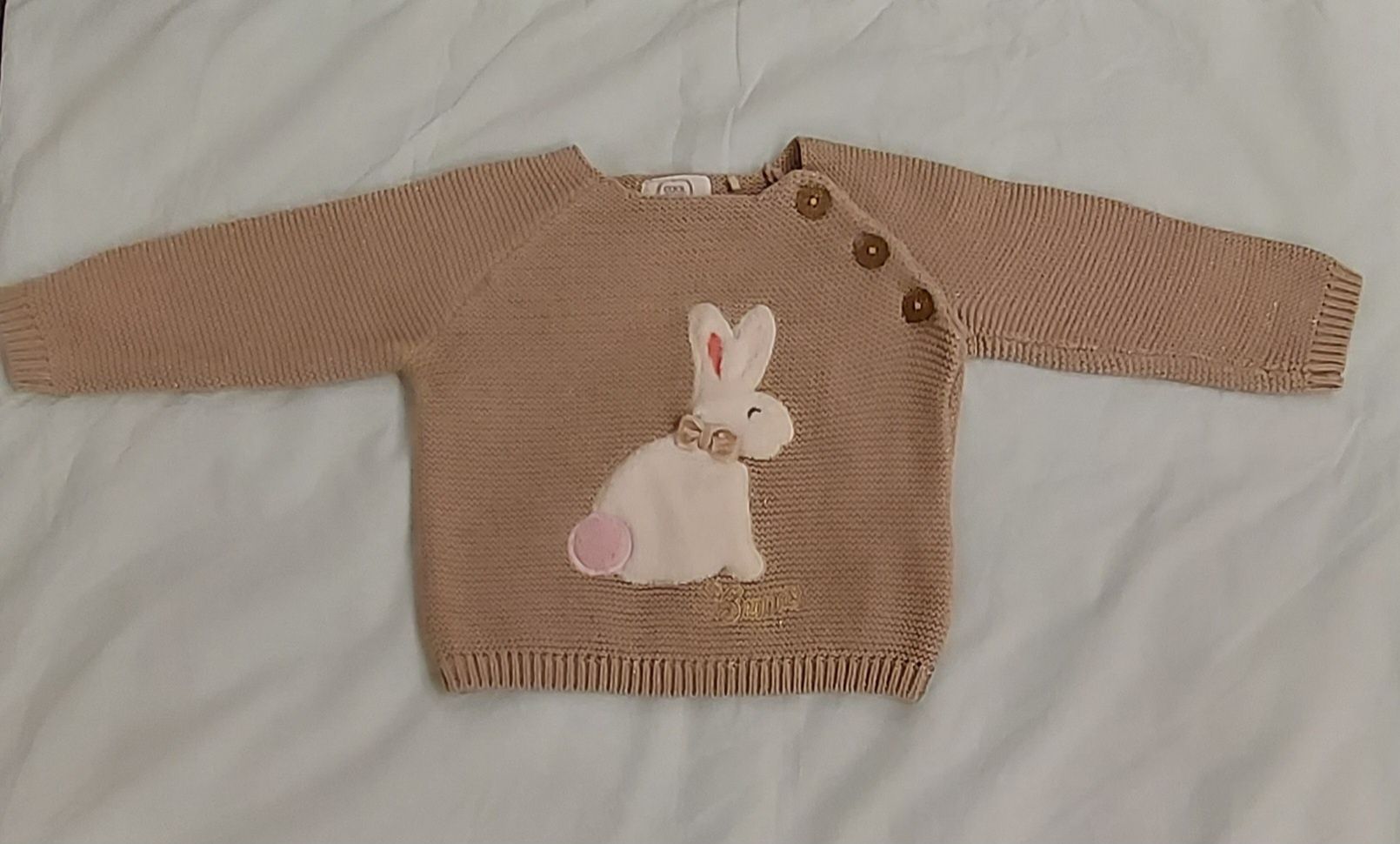 Sweterek niemowlęcy z zajączkiem rozmir 68