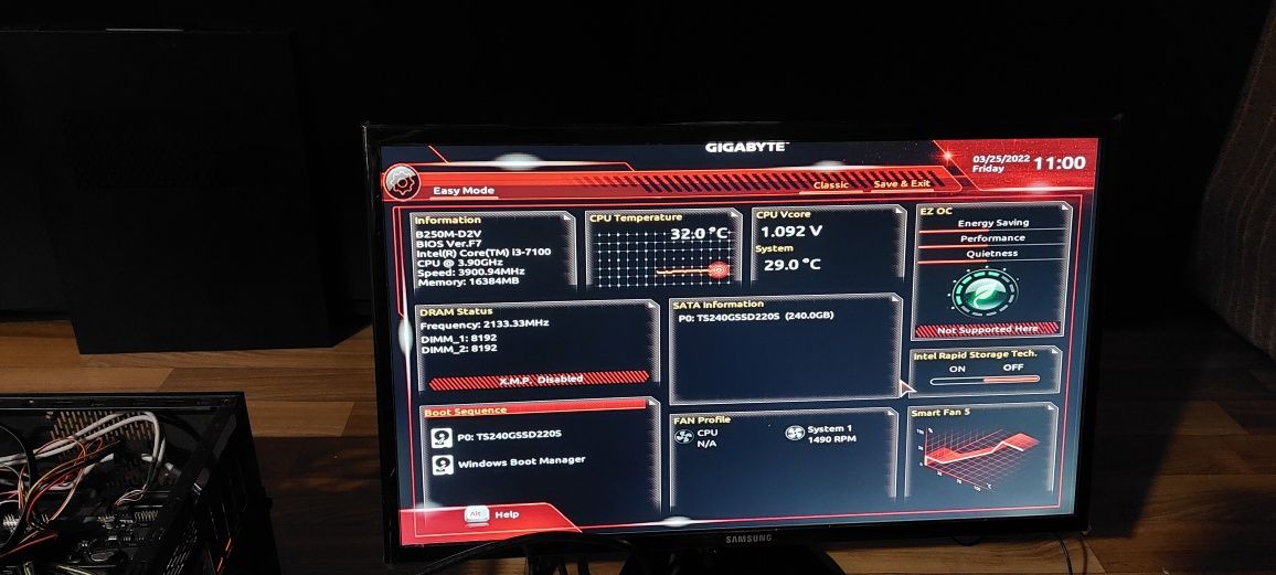 Системный блок Intel i3-7100 3,90mhz, ddr4 16gb, ssd 240gb