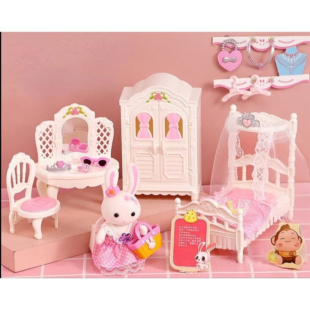 Набір лялькові меблі «Щаслива родина» зайчики, Лол, Silvian, Лалалупсі