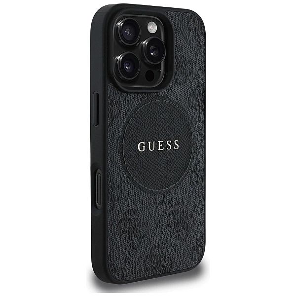 Etui Guess 4G Circle Classic Logo MagSafe na iPhone 16 Pro Max - czarn