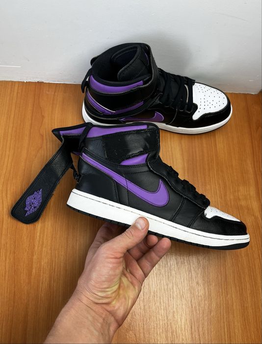 Кроссовки Air Jordan 1 Hi Flyease размер 42.5 оригинал кожаные чёрные