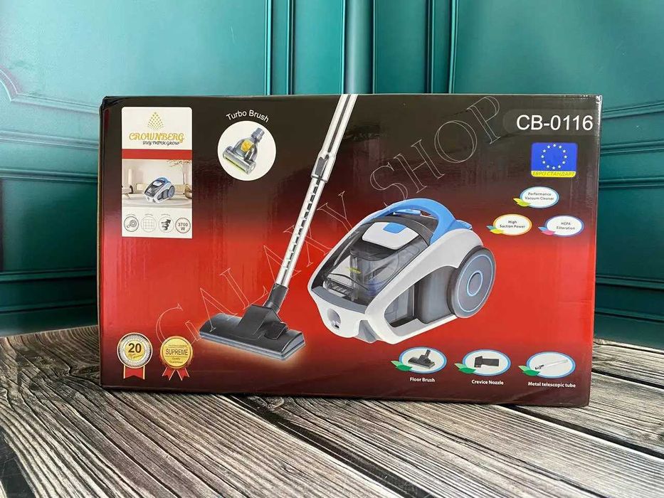 НЕМЕЦКИЙ мощный контейнерный пылесос с турбощеткой 3700W, CB-0116