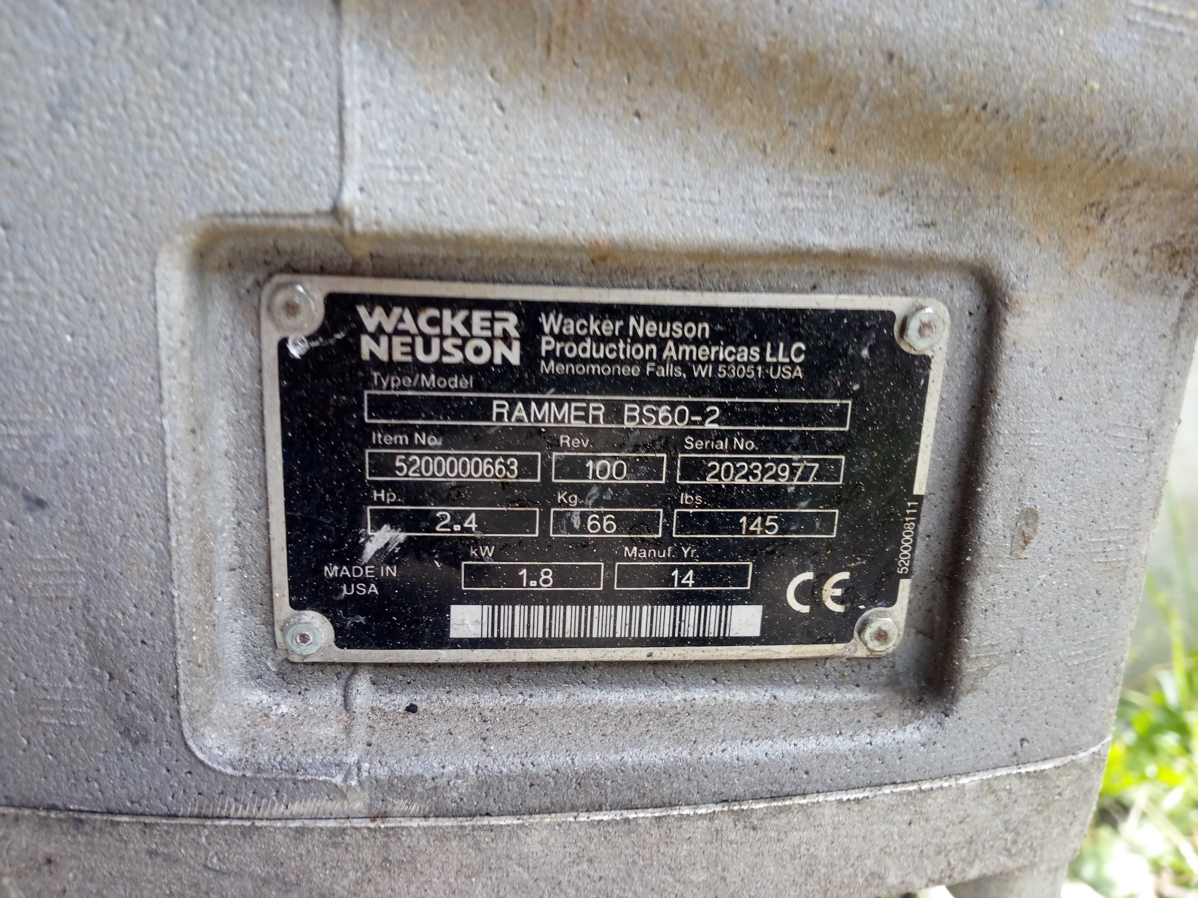 Zagęszczarka skoczek wacker bs60-2