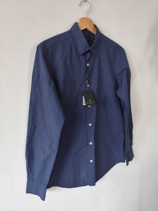 Massimo Dutti S koszula granatowa w paski, męska