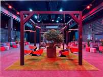 Strefa chill out, relaksu, stoisko targowe, meble eventowe na wynajem