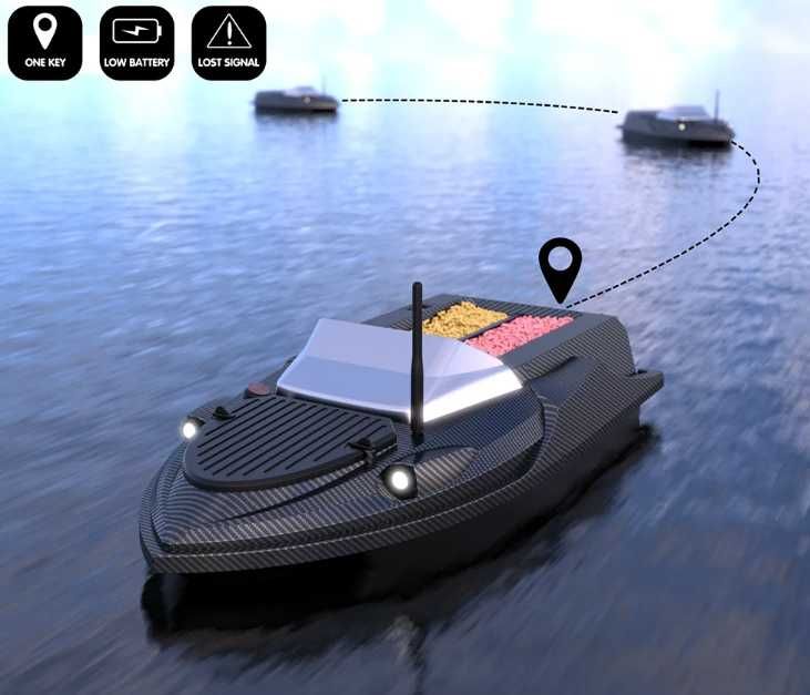 Łódka Zanętowa Echosonda Flytec V080 GPS Auto Powrót Akumulator 20A