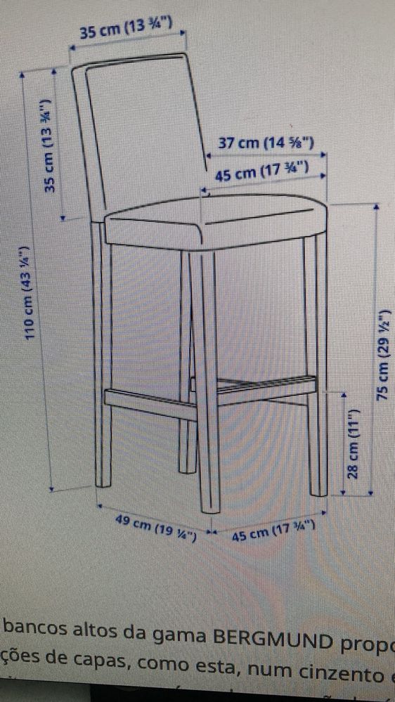 Mesa Alta de jantar Ikea com 4 cadeiras