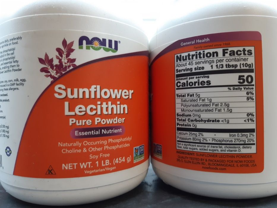 Now Foods, Sunflower Lecithin (454г порошок), лецитин подсолнечный