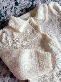 Sweter rozpinany ecru dziewczęcy 104