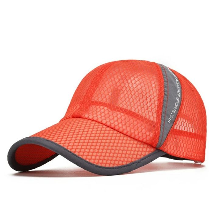 Nowa czapka daszkiem sportowa do biegania pomarańczowa szybkoschnąca