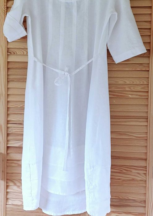 Sukienka Tatuum len 100% lniana biala 36 38 stan idealny