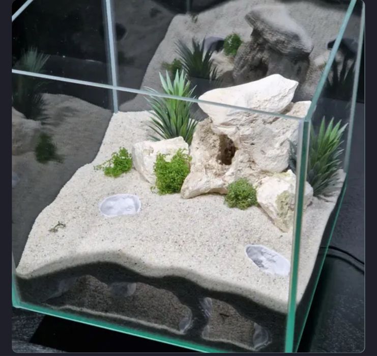 Jaskinka 3D akwarium terrarium schronienie ryby krewetki pająki raki