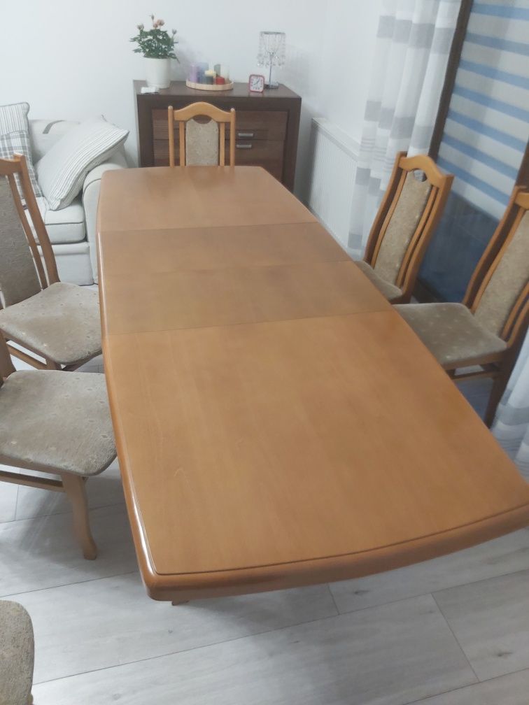 Rozkladany stół 90x160 (220) + 6 krzeseł