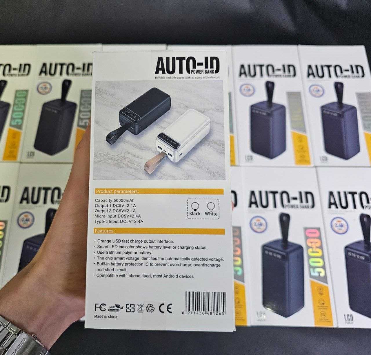 Power Bank Auto-ID Original 50 000 mAh Black